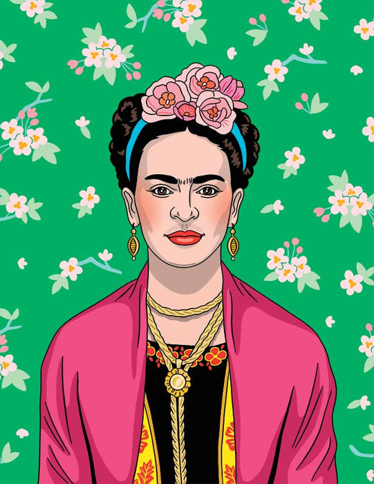 Frida Pink Florals Blank Card