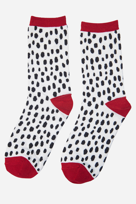 Bamboo Ankle Socks Black & White Dalmatian Spots