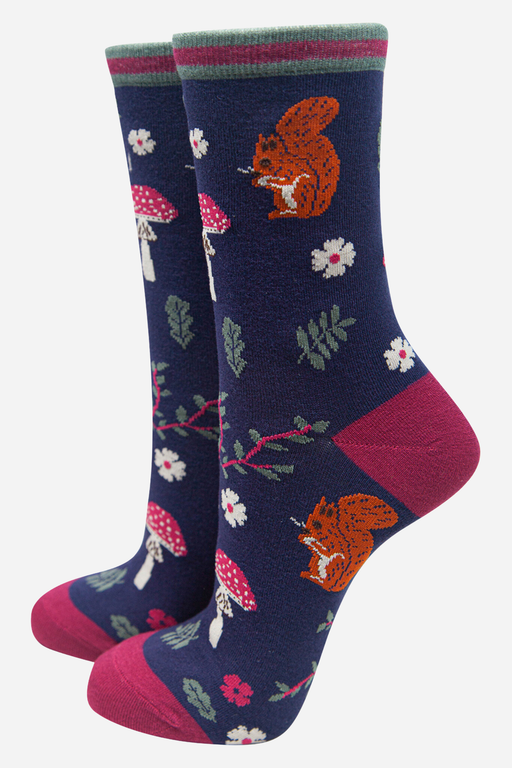 Squirrel & Toadstool Ankle Socks