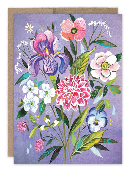 Purple Floral Blank Card