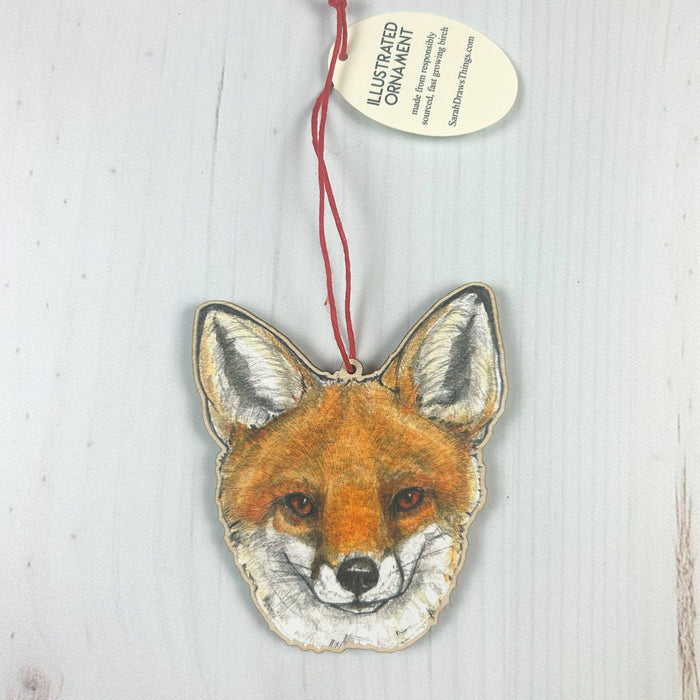 Fox Face - 3.5" Wooden Ornament