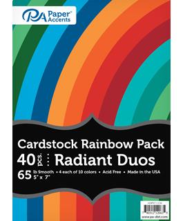 5"x 7" Rainbow Cardstock 65lb Radiant Duos