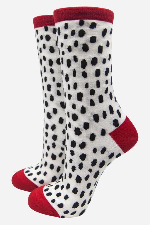 Bamboo Ankle Socks Black & White Dalmatian Spots