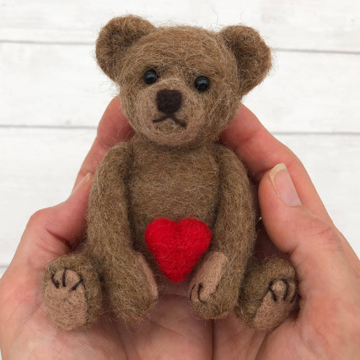 Teddy Bear Needle Felting Kit, finished project