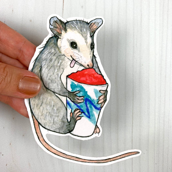 Opossum Water Ice Vinyl Sticker