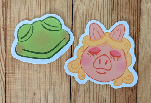 Cute Muppets Kermit & Piggy Vinyl Stickers