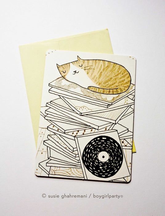 DJ Cat Birthday Card