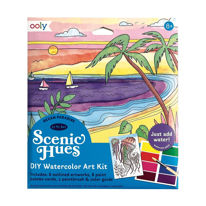 Scenic Hues DIY Watercolor Art Kit, Ocean Paradise