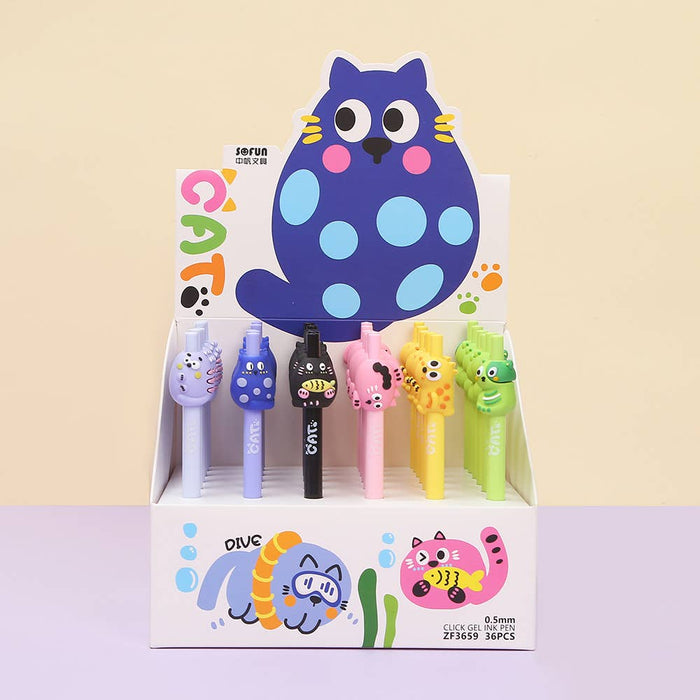 Cats Retractable Gel Pen