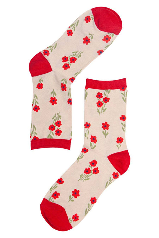 Bamboo Ditsy Floral Ankle Socks