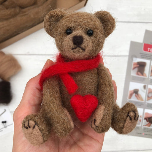 Teddy Bear Needle Felting Kit, finished project