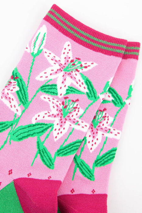 Stargazer Lily Bamboo Socks