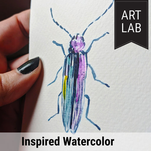 Art Lab Inspired Watercolor- Metallic Beetles Experience