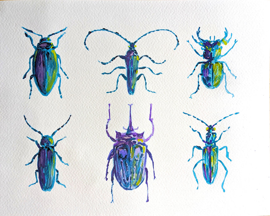 Art Lab Inspired Acrylic- Metallic Beetles Experience