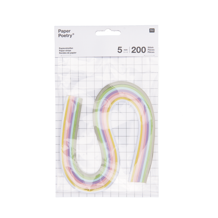 Quilling Paper Strip Sets, Pastel - 8mm (.3")