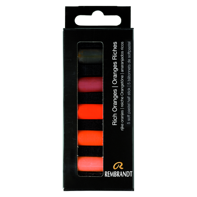 Rembrandt Pastel Half Stick Set, Rich oranges