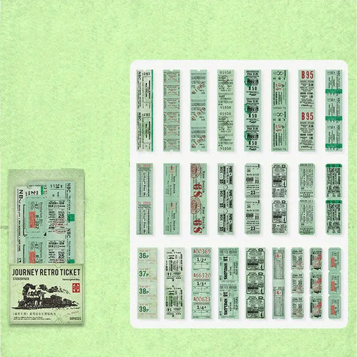 50pcs Ticket Ephemera, Green