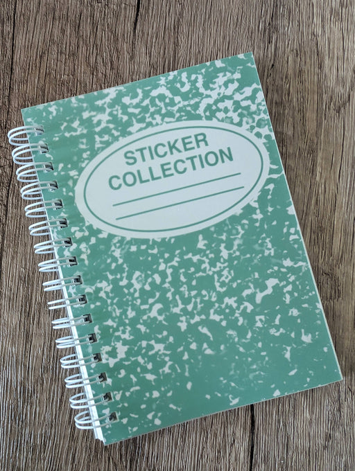 Teal Composition Notebook - Reusable Sticker Book - 50 Pages