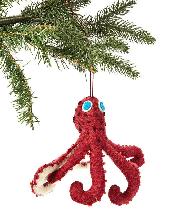 Silk Road Bazaar - Red Octopus Ornament