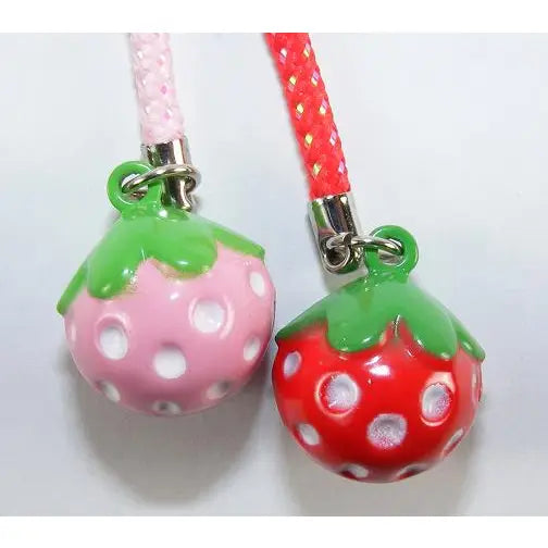 Painted Brass Bell Zipper Pulls, Strawberry