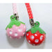 Painted Brass Bell Zipper Pulls, Strawberry