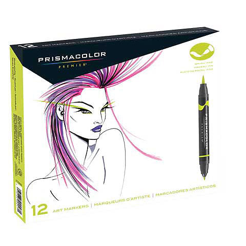 Prismacolor Premier Art Marker 12-Marker Brush Tip Set - Primary Colors | Prismacolor