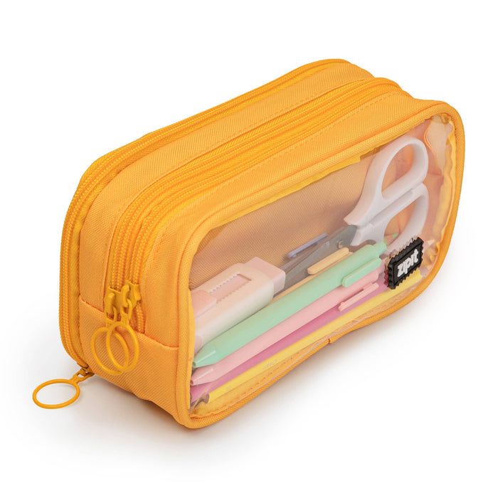 ZIPIT Half & Half Pencil Case, Yellow | ZIPIT