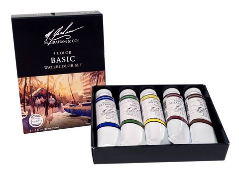 M Graham  5 Color Basic Watercolor Set | M. Graham & Co.