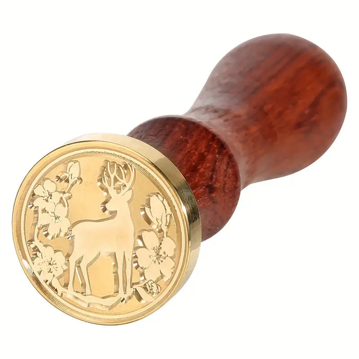 Wax Seal Stamps with Solid Wood Handle and Brass Head