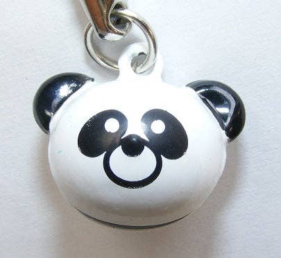 Painted Brass Bell Zipper Pulls, Panda head