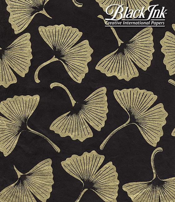 Black Ink Handmade Screen Printed Decorative Paper | Black Ink