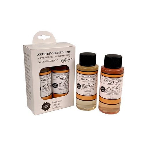 M Graham Walnut Oil and Walnut Alkyd Medium Set, 2 oz each | M Graham