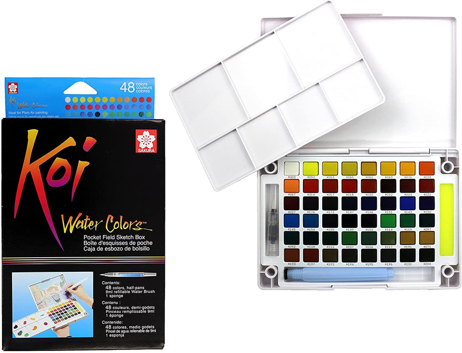 Koi Watercolor Pocket 48 Field Sketch Box | Sakura