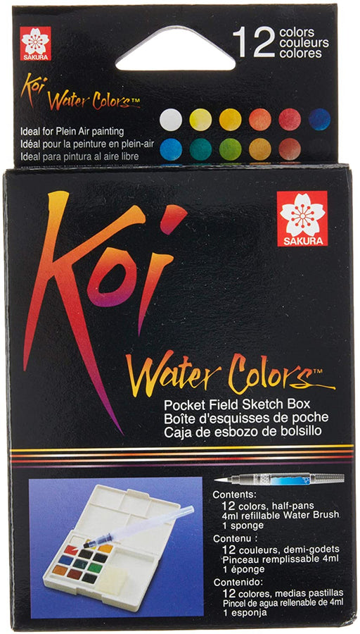 Koi Watercolor Pocket 12 Field Sketch Box | Sakura