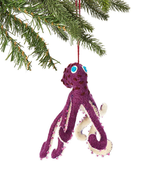 Silk Road Bazaar - Purple Octopus Ornament