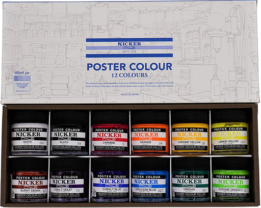 Nicker Poster Colour Paint Sets- 40ml Jars