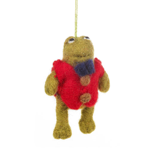 Handmade Felt Mister Toad Hanging Ornament | Felt So Good