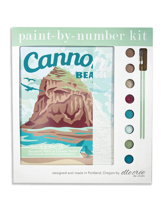 elle crée (she creates) - Haystack Rock at Cannon Beach Paint-by-Number Kit | elle crée (she creates)