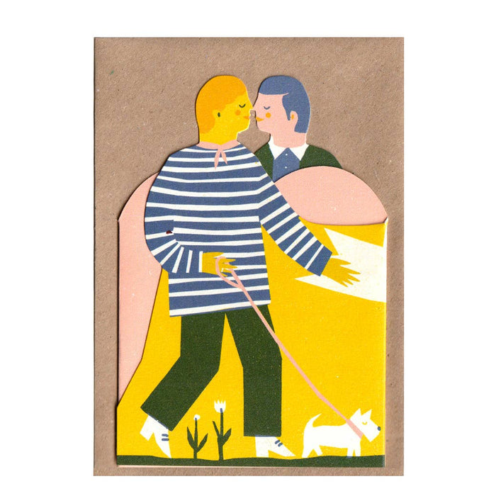 The Printed Peanut - Two Men Concertina Heart Card