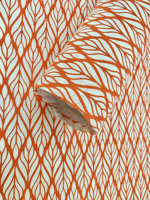 Orange Leaf Pattern Decorative Paper