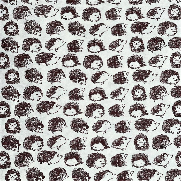 Hedgehogs, Brown on Cream Decorative Paper