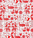 Scandinavian Design, Red on Cream Decorative Paper