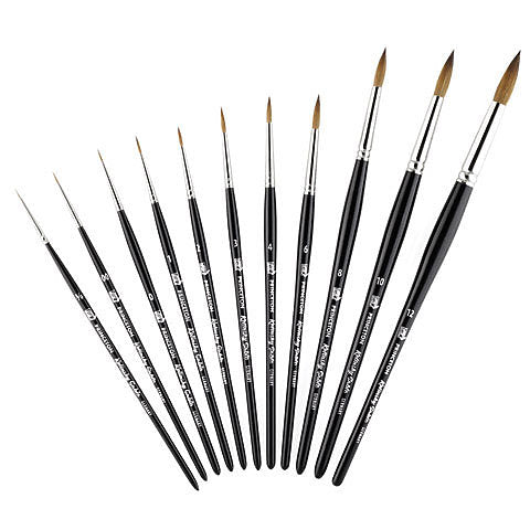 Kolinsky Red Sable Short Handle Watercolor Brushes Assorted | Princeton Art & Brush Co